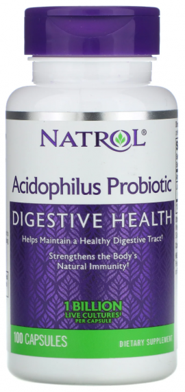 Natrol, Пробиотик Acidophilus , 1 млрд. 100 caps Natrol