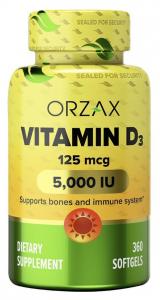 Vitamin D-3 5000 IU (125 мкг) 360 гел. капсул