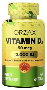 Vitamin D-3 2000 IU (50 мкг) 360 гел. капсул Orzax