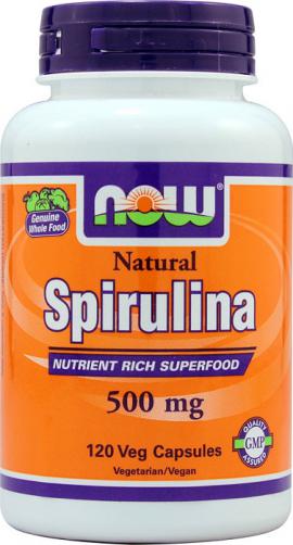 Natural Spirulina Now 500 mg 120 caps