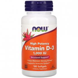 Now foods Vitamin D3, 25 мкг (1000 IU), 180 капсул