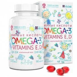 Tree of Life Omega 3 kids + Vitamins D & E 90 capsules