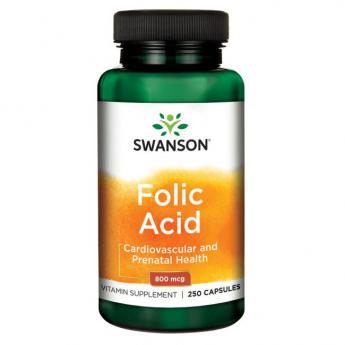 FOLIC ACID 800 МКГ (ФОЛИЕВАЯ КИСЛОТА) 250 КАПСУЛ (SWANSON)