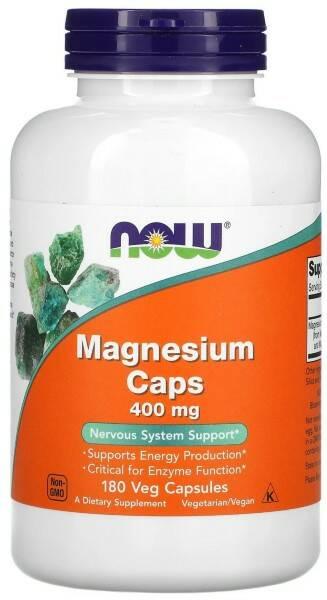 Magnesium caps 400mg 180 veg caps  NOW