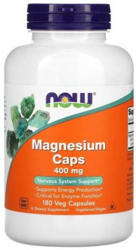 Magnesium caps 400mg 180 veg caps  NOW