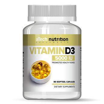 Витамины aTech Nutrition Vitamin D3 5000 ME 700 мг 90 капсул